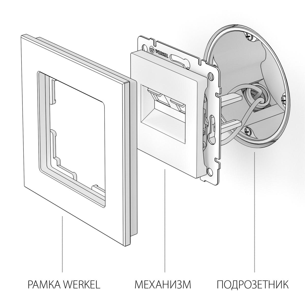 Розетка двойная Ethernet RJ-45 Werkel белый W1181101 4690389155376 4690389155376 - магазин электротехники Electroshop