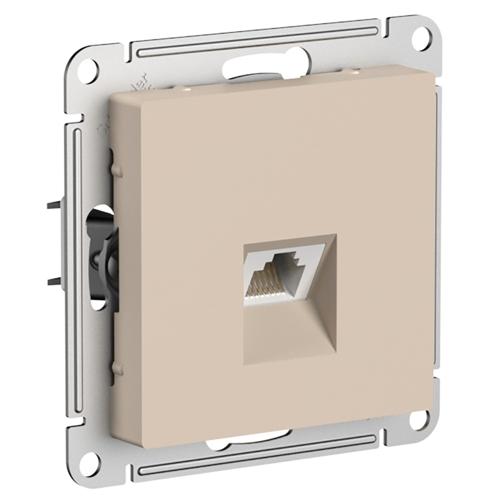 Розетка компьютерная RJ45 кат 6А AtlasDesign песочный Systeme Electric ATN001286 ATN001286 - магазин электротехники Electroshop