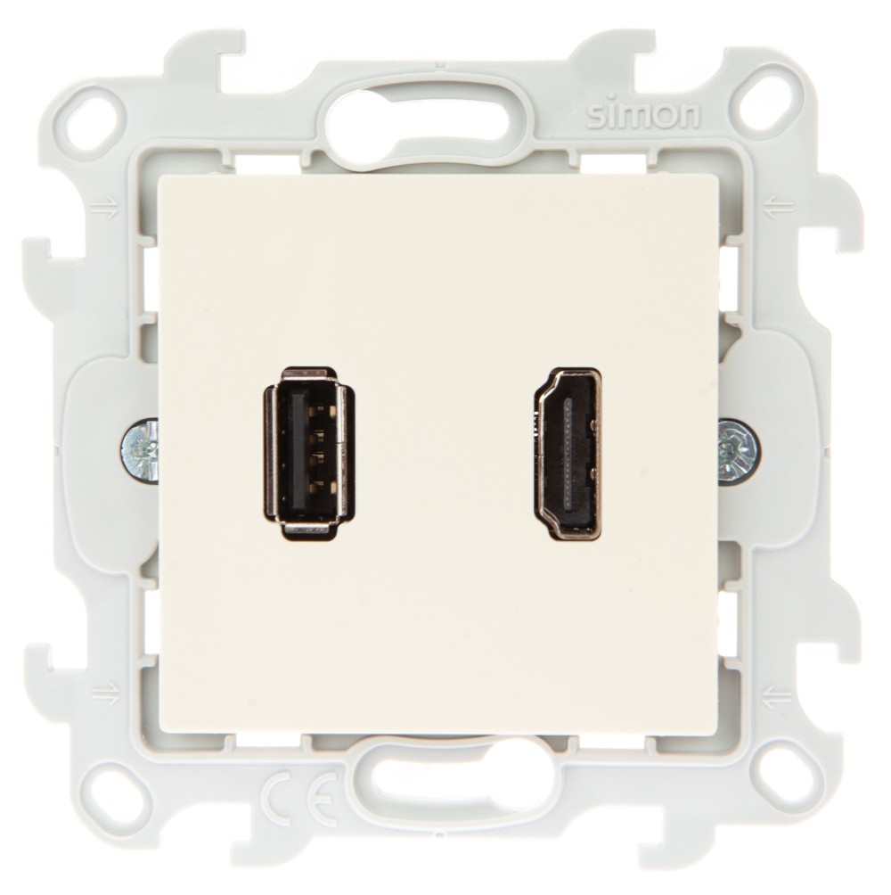 Розетка HDMI+USB 2.0 Simon 24 Harmonie слоновая кость 2411095-031 2411095-031 - магазин электротехники Electroshop