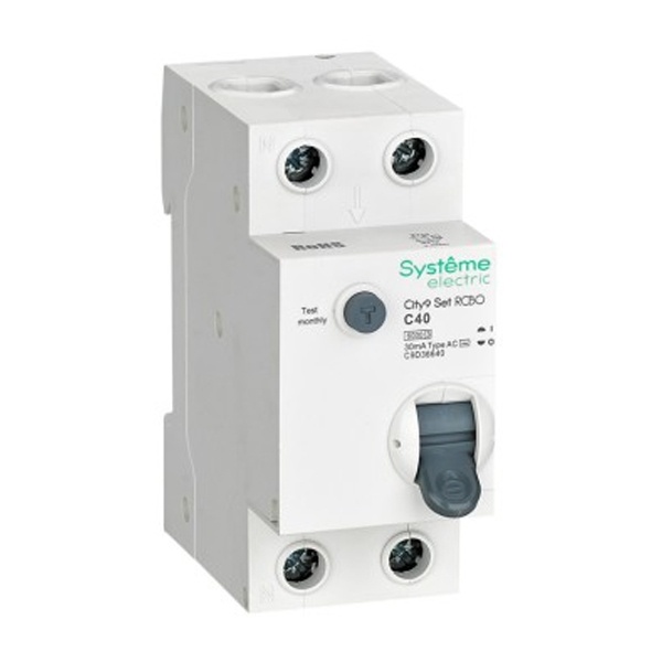 Дифавтомат 1П+Н C40А 30мА тип АС однофазный электронный АВДТ 6кА City9 Set Systeme Electric C9D36640 - магазин электротехники Electroshop