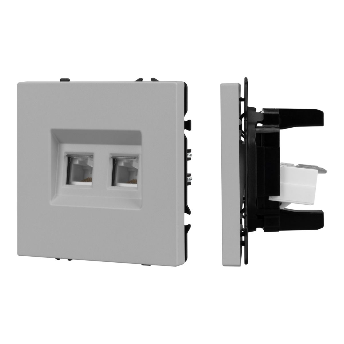 Розетка телефонная двойная софт-тач никель Arlight SCT-MTL2-SFPL-IS (2хRJ-11, 4C) 061890(1) 061890(1) - магазин электротехники Electroshop