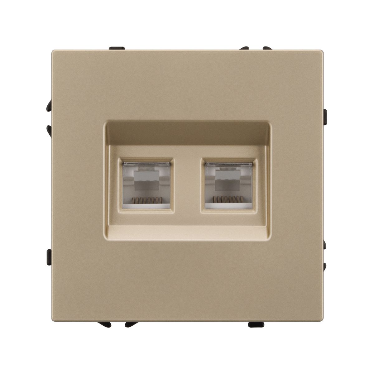 Розетка компьютерная двойная софт-тач золотой песок Arlight SCT-MPC2-SFPL-GD (2хRJ-45, CAT6) 054314(1) 054314(1) - магазин электротехники Electroshop