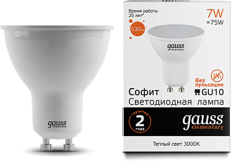 Лампа Gauss LED Elementary MR16 GU10 7W 3000К 13617 13617 - магазин электротехники Electroshop
