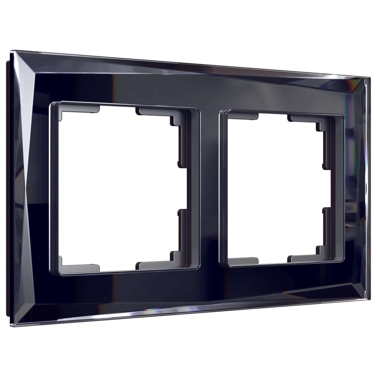 Рамка на 2 поста Werkel Diamant черный W0021208 4690389158810 4690389158810 - магазин электротехники Electroshop