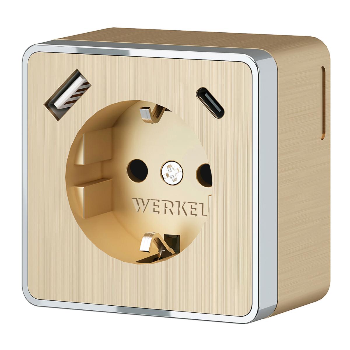 Розетка с заземлением, шторками и USB тип A+C Werkel Gallant W5071710 4690389179631 a057703 4690389179631 - магазин электротехники Electroshop