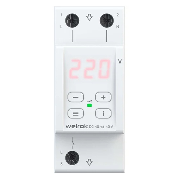 Реле напряжения Welrok D2-40 red 4660251140083 4660251140083 - магазин электротехники Electroshop