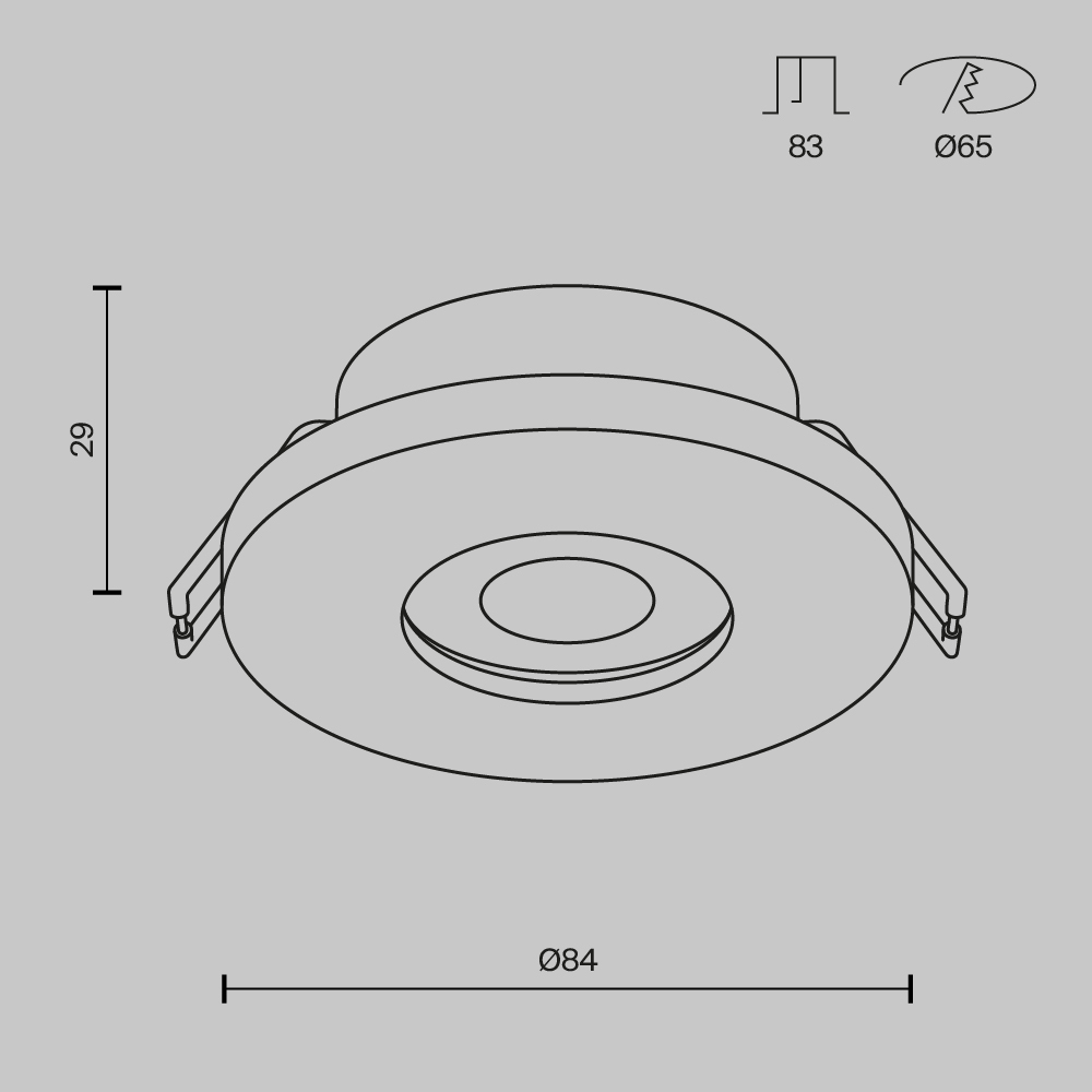 Встраиваемый светильник Maytoni Technical Stark DL083-01-GU10-RD-B DL083-01-GU10-RD-B - магазин электротехники Electroshop