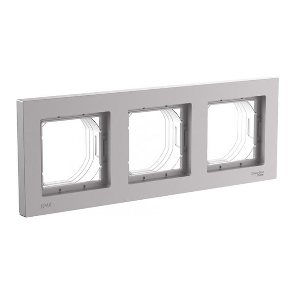 Рамка AtlasDesign Aqua 3 поста IP44 алюминий Systeme Electric ATN440303 ATN440303 - магазин электротехники Electroshop