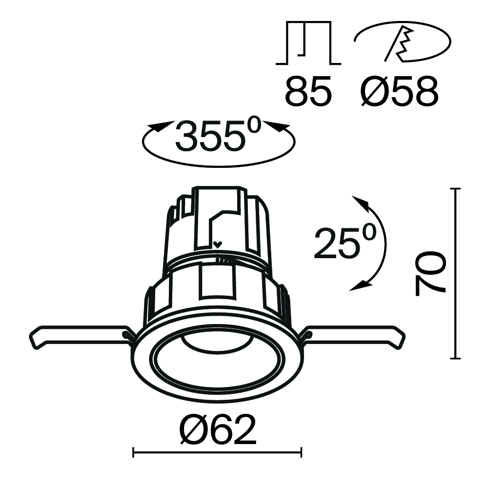 Встраиваемый светильник Maytoni Wise DL057-7W4K-W DL057-7W4K-W - магазин электротехники Electroshop