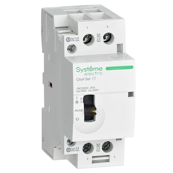 Контактор модульный с ручным управлением City9 Set 2P 2НО 20A 230В AC Systeme Electric C9C32220 C9C32220 - магазин электротехники Electroshop