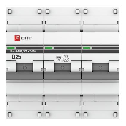 Автоматический выключатель 3P 25А (D) 10kA ВА 47-100 EKF PROxima (автомат) mcb47100-3-25D-pro mcb47100-3-25D-pro - магазин электротехники Electroshop