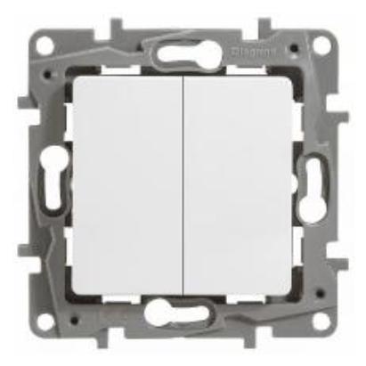 Выключатель двухклавишный Legrand Etika белый 672202 672202 - магазин электротехники Electroshop