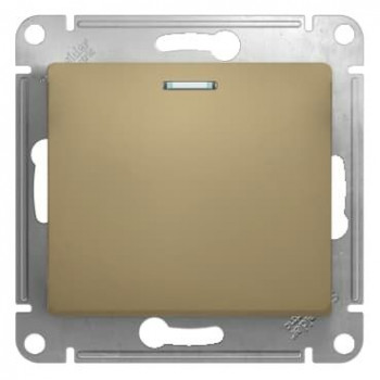 Одноклавишный выключатель с подсветкой 10А механизм Schneider Electric Glossa титан GSL000413 GSL000413 - магазин электротехники Electroshop