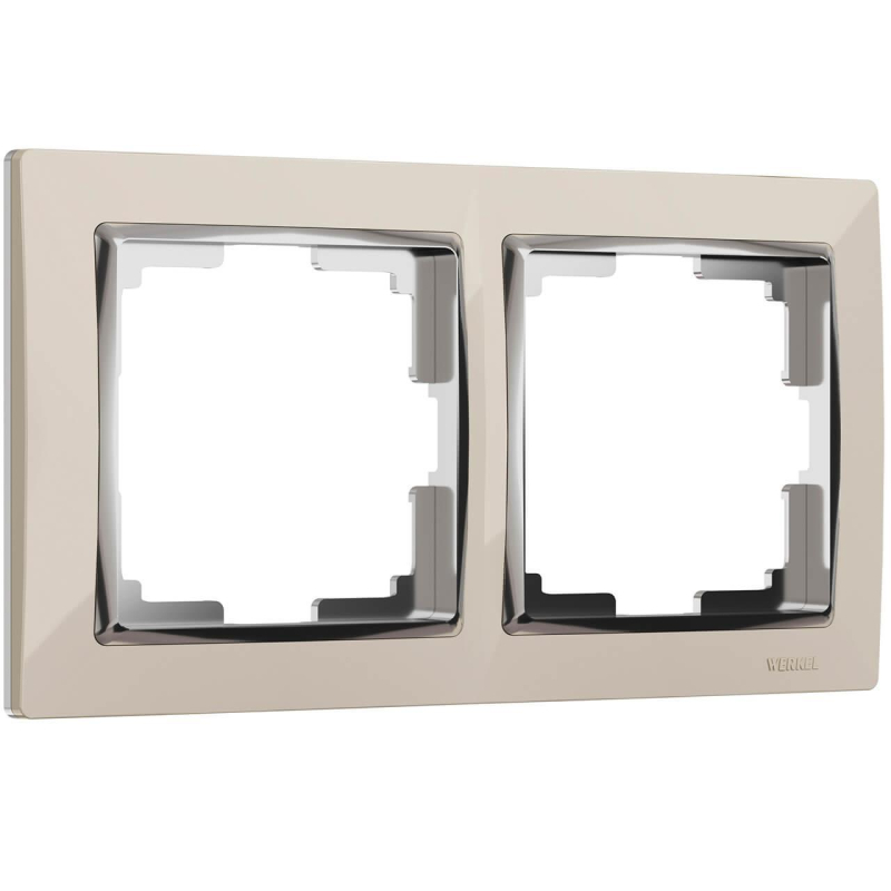 Рамка на 2 поста Werkel Snabb слоновая кость/хром W0021903 4690389160752 4690389160752 - магазин электротехники Electroshop