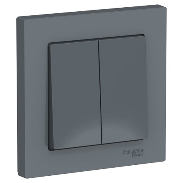 Двухклавишный выключатель 10А в сборе AtlasDesign грифель Systeme Electric ATN000752 ATN000752 - магазин электротехники Electroshop