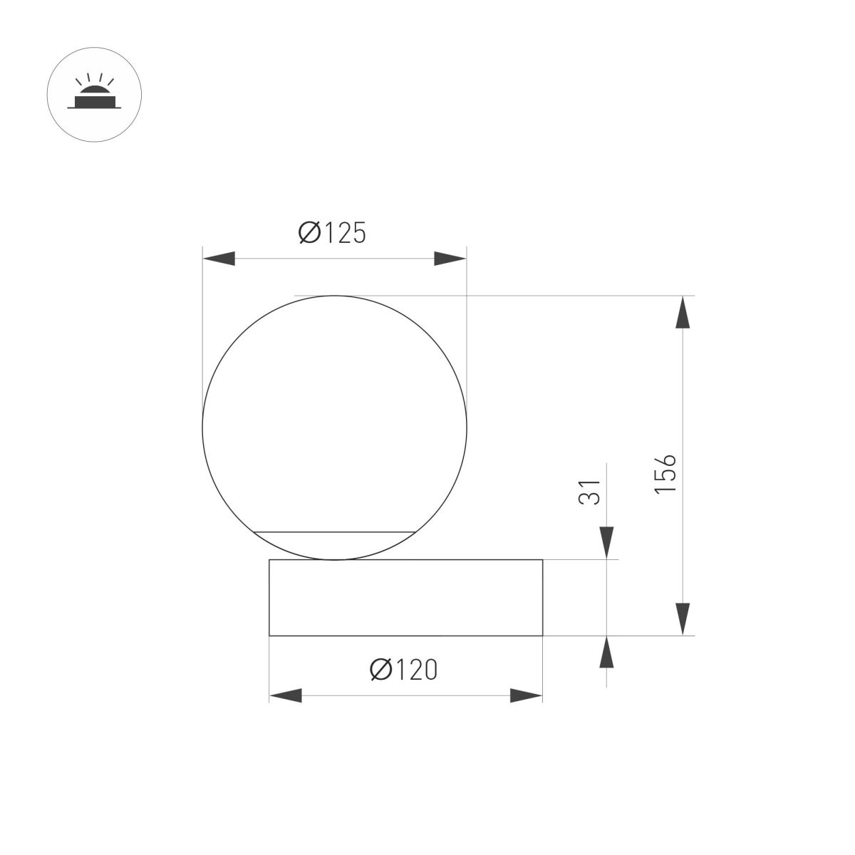 Настольная лампа Arlight SP-ORNELLA-TAB-L150-R125-6W Warm3200-MIX (GD, 300 deg, 230V, TOUCH-DIMM) (IP20 Металл) 059515 059515 - магазин электротехники Electroshop