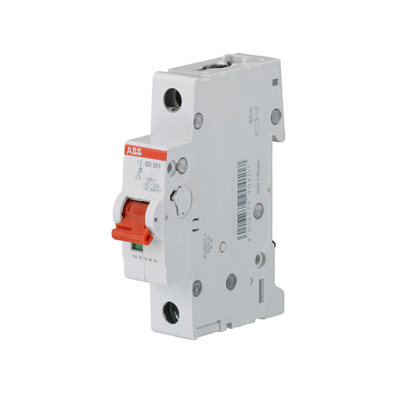 SD201/16 Рубильник 1-полюсный модульный 16А (красный рычаг) ABB 2CDD281101R0016 2CDD281101R0016 - магазин электротехники Electroshop
