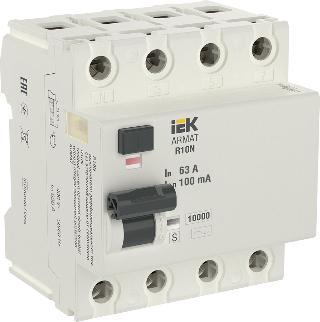 УЗО ARMAT ВДТ R10N 4P 63А 100мА тип AC-S селективное ИЭК (ВДТ) AR-R10N-4-063CS100 AR-R10N-4-063CS100 - магазин электротехники Electroshop