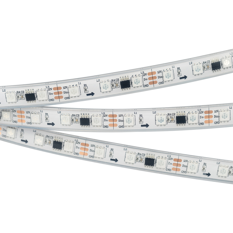 Светодиодная лента герметичная Arlight SPI-PFS-B60-12mm 12V RGB-PX3 (14.4W/m, IP67, 5060, 5m) 026155(3) 026155(3) - магазин электротехники Electroshop