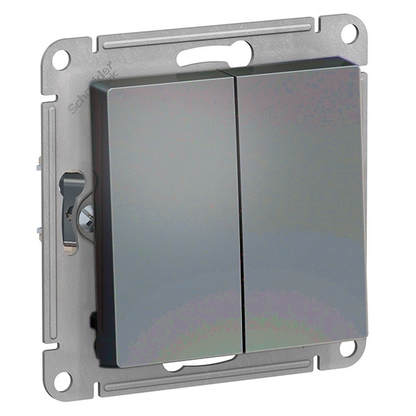 Двухклавишный переключатель 10А AtlasDesign грифель Systeme Electric ATN000765 ATN000765 - магазин электротехники Electroshop