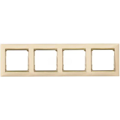Рамка Legrand Valena 4 поста слоновая кость/золотой штрих 774154 774154 - магазин электротехники Electroshop