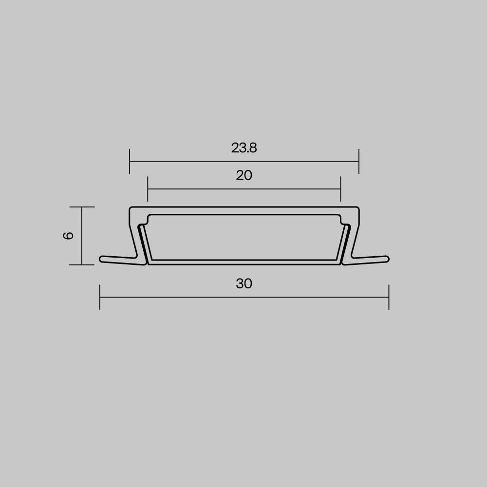 Профиль встраиваемый с накладным фланцем Maytoni Led Strip ALM-3006-S-2M 632018 632018 - магазин электротехники Electroshop