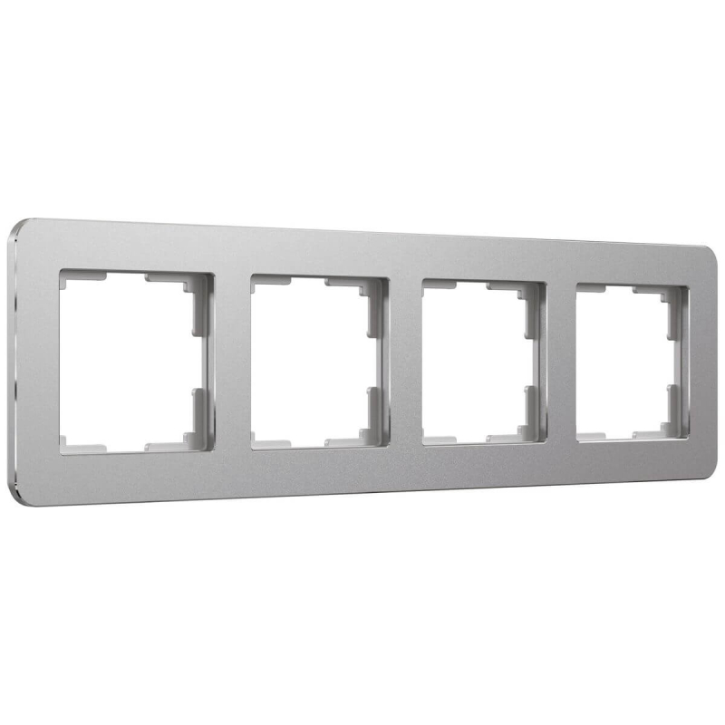 Рамка на 4 поста Werkel Platinum алюминий 4690389184505 W0042606 4690389184505 - магазин электротехники Electroshop
