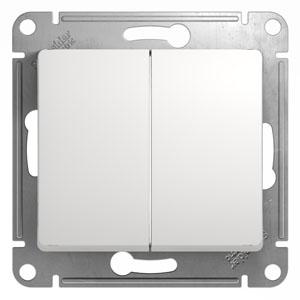 Двухклавишный переключатель 10А механизм Schneider Electric Glossa белый GSL000165 GSL000165 - магазин электротехники Electroshop