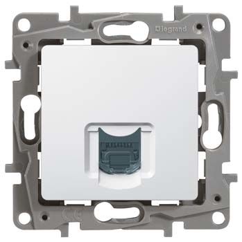 Розетка телефонная Legrand Etika 1хRJ11, белый 672240 672240 - магазин электротехники Electroshop