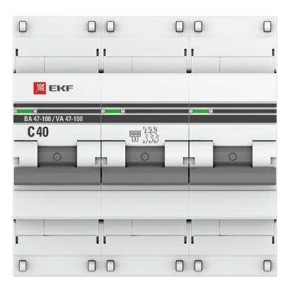 Автоматический выключатель 3P 40А (C) 10kA ВА 47-100 EKF PROxima (автомат) mcb47100-3-40C-pro mcb47100-3-40C-pro - магазин электротехники Electroshop