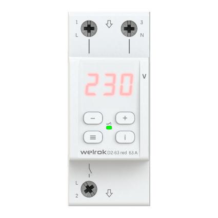 Реле напряжения Welrok D2-63 red 4660251140014 4660251140014 - магазин электротехники Electroshop