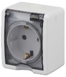 Розетка 2P+E IP54 со шторками 16A-250В открытой установки Эра Эксперт белый 11-2402-01 Б0020714 Б0020714 - магазин электротехники Electroshop