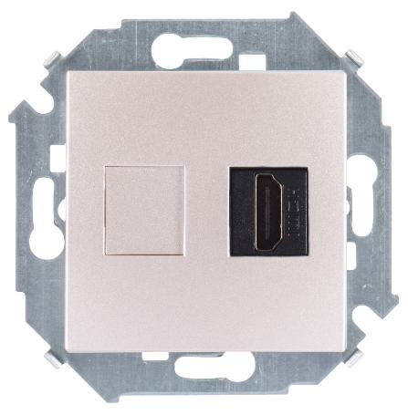 Розетка HDMI аудио/видео v1.4 тип А Simon 15 шампань 1591407-034 1591407-034 - магазин электротехники Electroshop