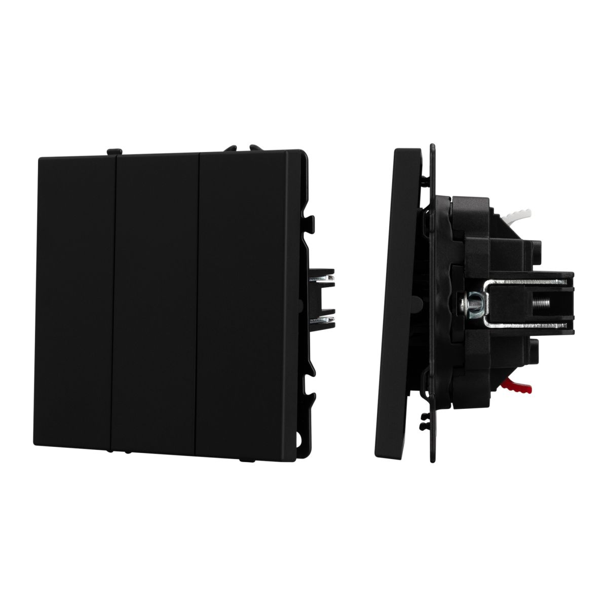 Механизм выключателя трехклавишный непроходной Arlight SWT-NOBE-MK03-SFPL-BK (230V, 10A) (Черный оникс) 061796 061796 - магазин электротехники Electroshop