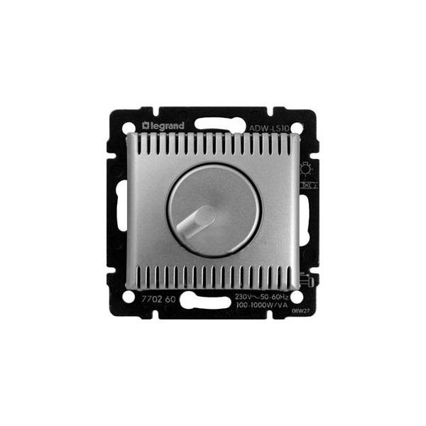 Светорегулятор Legrand серии Valena поворотный 1000W. Цвет - алюминий 770260 770260 - магазин электротехники Electroshop