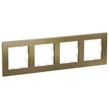 Рамка AtlasDesign Nature 4 поста металл латунь Systeme Electric ATN312204 ATN312204 - магазин электротехники Electroshop