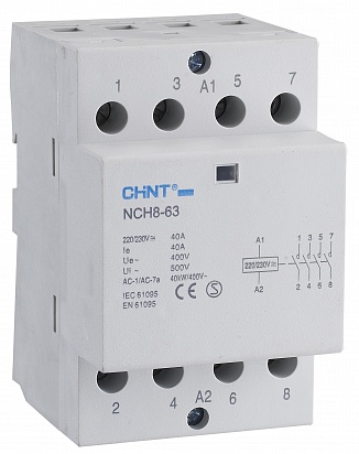Контактор модульный NCH8-63/22 63A 2НЗ+2НО AC220/230В 50Гц (R) CHINT 256219 256219 - магазин электротехники Electroshop