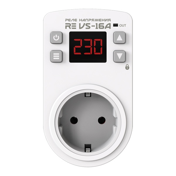 Реле контроля напряжения RE VS-16A 12 А в розетку (max 16A) Rostokelectro 46-381 46-381 - магазин электротехники Electroshop