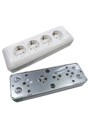 Розетка 4-ая с/з со шторками Systeme Electric Blanca 16А RA16-411M-BI RA16-411M-BI - магазин электротехники Electroshop