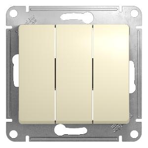 Трехклавишный выключатель 10А механизм Schneider Electric Glossa бежевый GSL000231 GSL000231 - магазин электротехники Electroshop