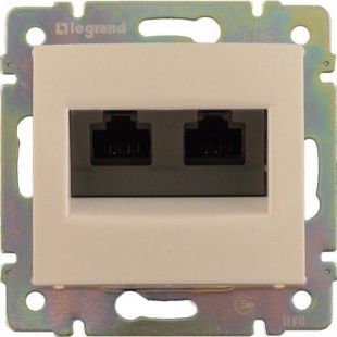 Розетка компьютерная Legrand серии Valena 2xRJ45 кат. 5e UTP. Цвет - слоновая кость 774131 774131 - магазин электротехники Electroshop