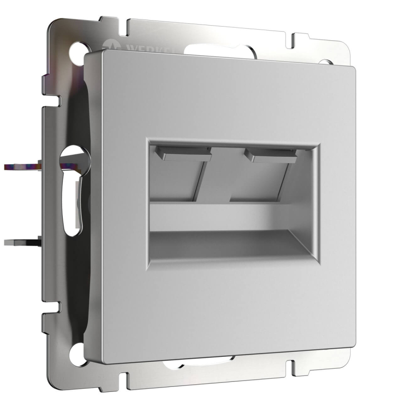 Розетка двойная Ethernet RJ-45 Werkel серебряный W1181106 4690389156489 4690389156489 - магазин электротехники Electroshop