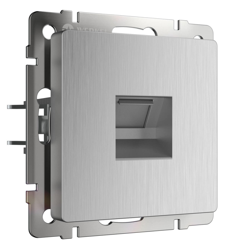 Розетка Ethernet RJ-45 Werkel cеребряный рифленый W1181009 4690389159886 4690389159886 - магазин электротехники Electroshop