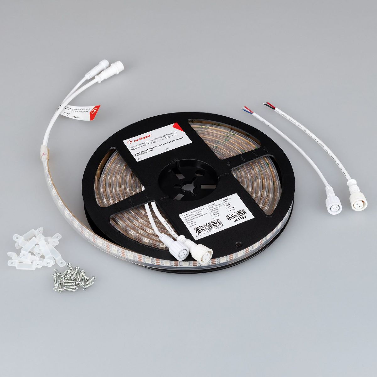 Светодиодная лента герметичная Arlight SPI-P-B60-12mm 5V RGB-PX1-BPT (12 W/m, IP66, 5060, 5m) 041167 041167 - магазин электротехники Electroshop