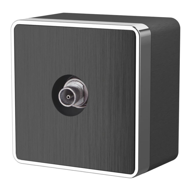 ТВ-розетка оконечная Werkel Gallant графит рифленый W5083004 4690389164736 4690389164736 - магазин электротехники Electroshop