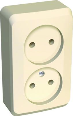 Розетка двойная б/з Systeme Electric Этюд кремовая PA16-005K PA16-005K - магазин электротехники Electroshop