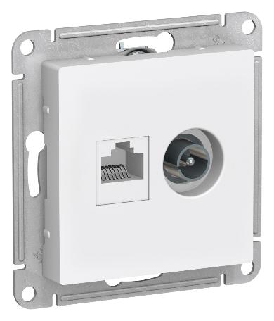 Розетка двойная ТV+компьютерная RJ45 кат. 5Е AtlasDesign белый Systeme Electric ATN000189 ATN000189 - магазин электротехники Electroshop