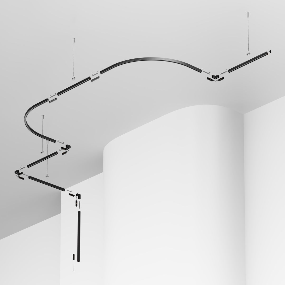 Шинопровод магнитный накладной/подвесной Maytoni Technical Busbar trunkings Levity TRX184-112B-1 TRX184-112B-1 - магазин электротехники Electroshop