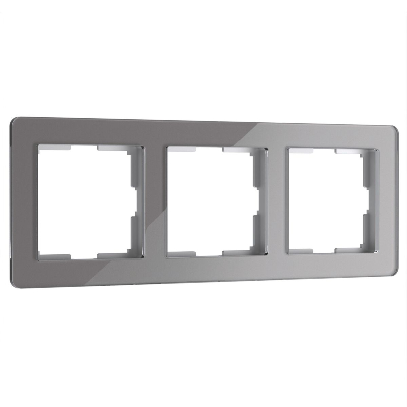 Рамка на 3 поста Werkel Acrylic графит 4690389184895 W0032704 4690389184895 - магазин электротехники Electroshop