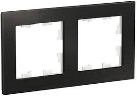 Рамка AtlasDesign Nature 2 поста металл оникс Systeme Electric ATN312302 ATN312302 - магазин электротехники Electroshop
